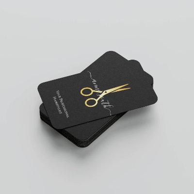 QR Code Gold Scissor Hairstylist