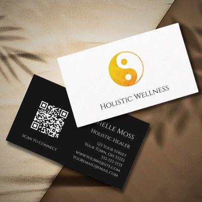 QR code Gold Yin Yang Symbol Healing Wellness