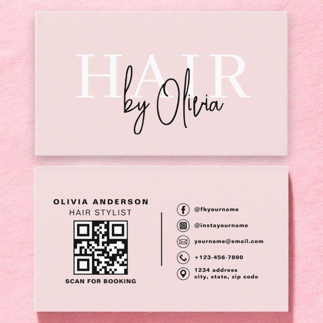 QR Code Hair Stylist Modern Typography