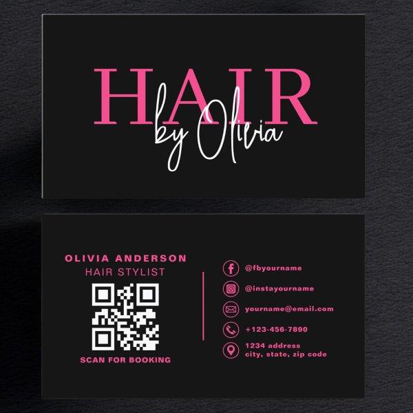 QR Code Hair Stylist Modern Typography