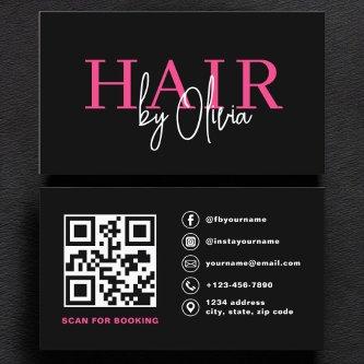 QR Code Hair Stylist Modern Typography