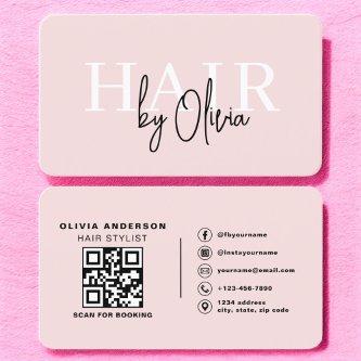 QR Code Hair Stylist Modern Typography