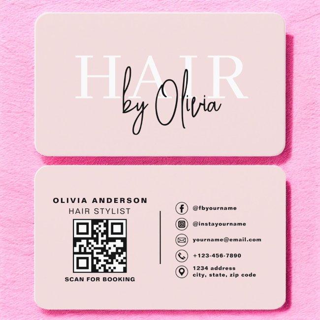 QR Code Hair Stylist Modern Typography