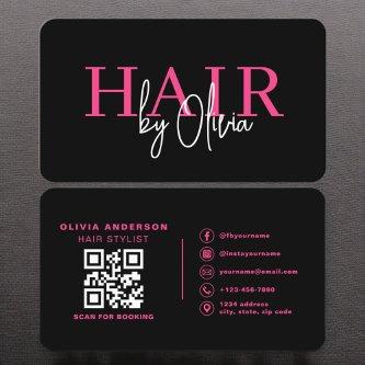 QR Code Hair Stylist Modern Typography