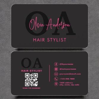 QR Code Hair Stylist Monogram Modern Typography