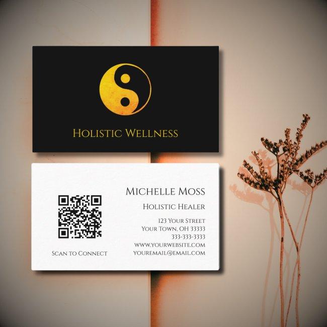 QR code Holistic Healer Wellness Gold Yin Yang