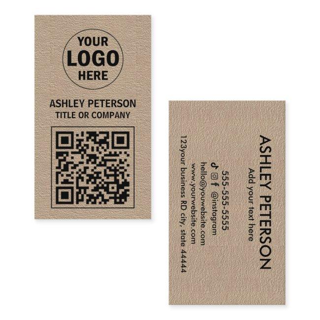 QR Code Kraft Paper | Social Media Custom Logo
