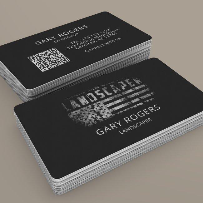 QR Code Landscaper American Flag