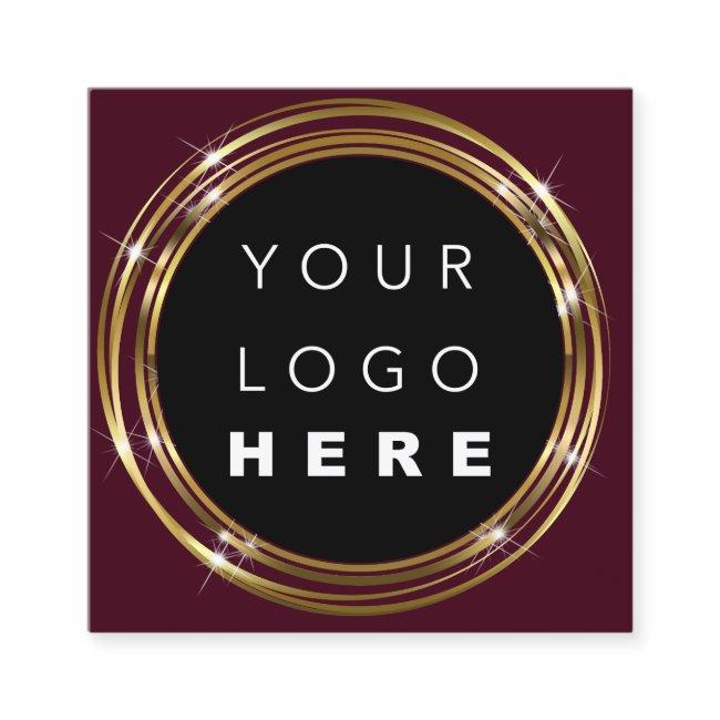 QR Code Logo Black White Gold Burgundy Maroon Square