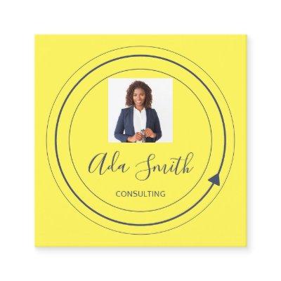 QR Code Logo Custom Custom Photo Consulting Yellow Square