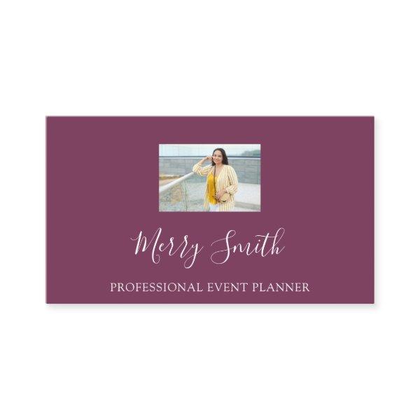 QR Code Logo Custom Photo Burgundy