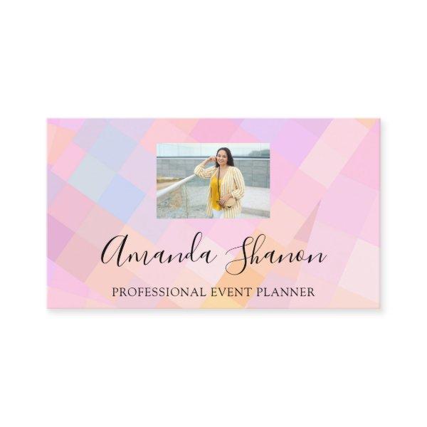 QR Code Logo Geometry Pink Photo Custom