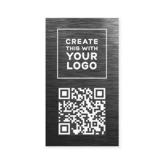 QR Code Logo Metallic Look Modern Vertical