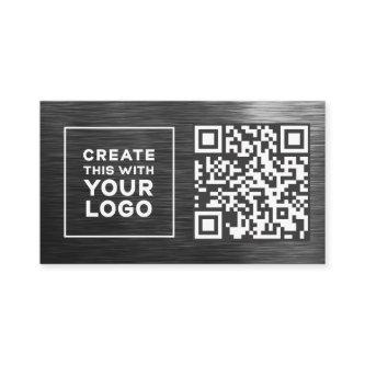 QR Code Logo Metallic Look Professional Modern