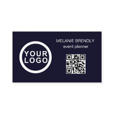 QR Code Logo Modern Minimalist Navy