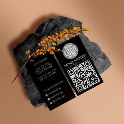 QR Code Logo Modern Simple Black Professional