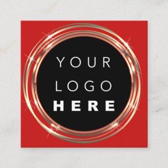 QR Code Logo Online Shop Black White Red Square