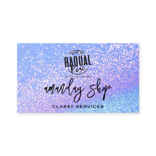 QR Code Logo Online Shop Blue Purple Glitter