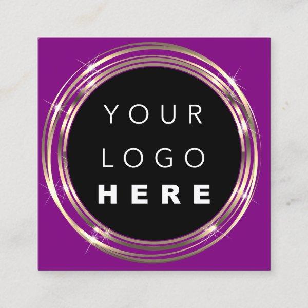 QR Code Logo Online Shop Frame Fuchsia Purple  Square