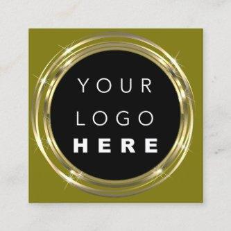 QR Code Logo Online Shop Frame Gold Mustard Square