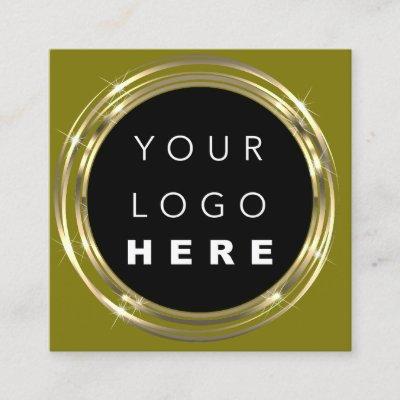 QR Code Logo Online Shop Frame Gold Mustard Square