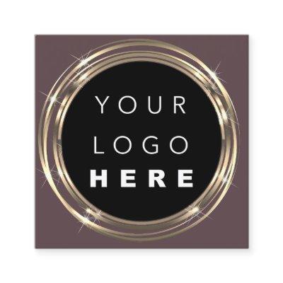 QR Code Logo Online Shop Frame Gold Rose Bistro Square
