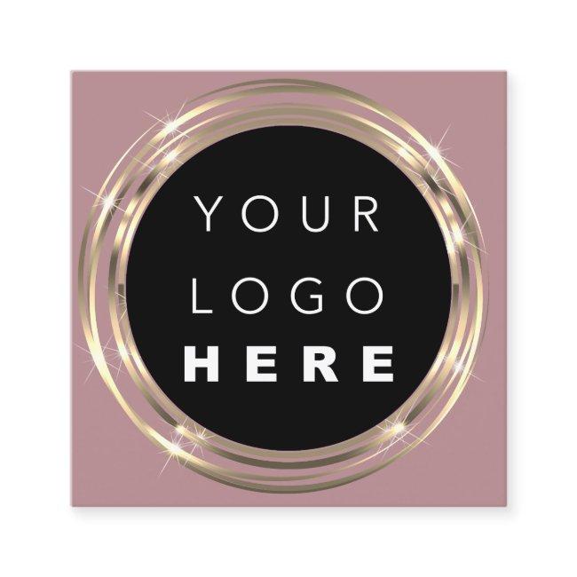 QR Code Logo Online Shop Frame Gold Rose Square