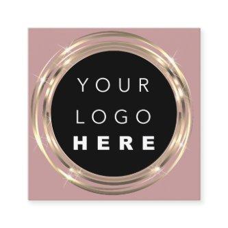 QR Code Logo Online Shop Frame Gold Rose Square