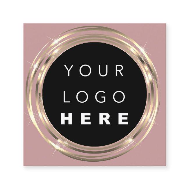 QR Code Logo Online Shop Frame Gold Rose Square