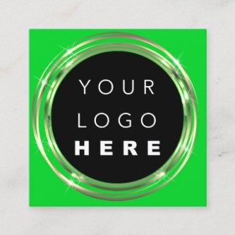 QR Code Logo Online Shop Frame Gold Vivd Green Square