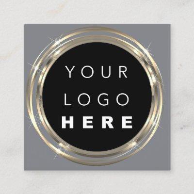 QR Code Logo Online Shop Frame Gold Vivd Grey Square