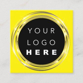 QR Code Logo Online Shop Frame Gold Yellow Square