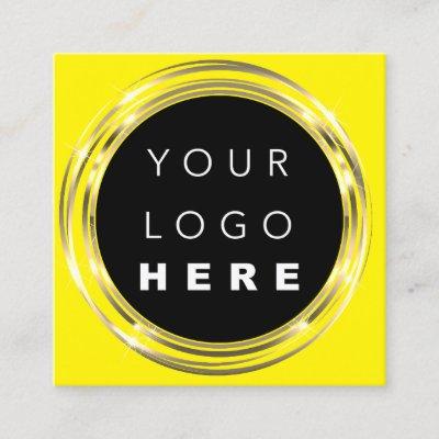 QR Code Logo Online Shop Frame Gold Yellow Square