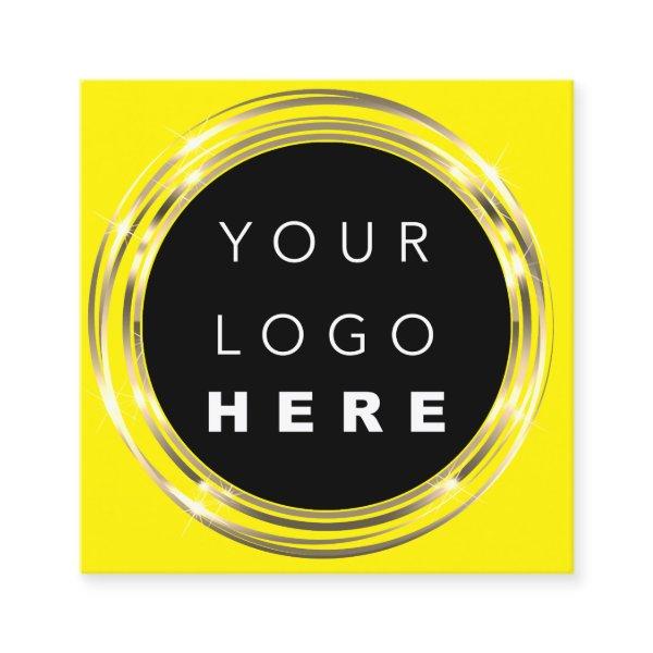 QR Code Logo Online Shop Frame Gold Yellow Square