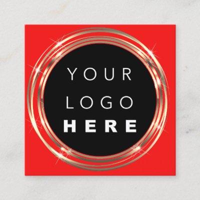 QR Code Logo Online Shop Frame Vivid Red  Square