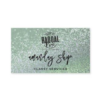 QR Code Logo Online Shop Mint Green Glitter