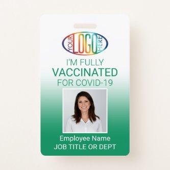 QR Code Logo Photo ID Covid Vaccine Pass Green Badge
