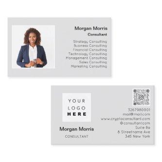 QR Code Logo Photo Professional Company Gray