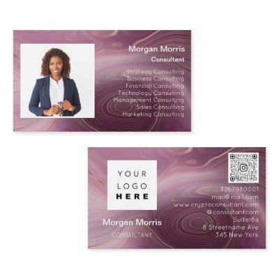 QR Code Logo Photo Professional Company Marble