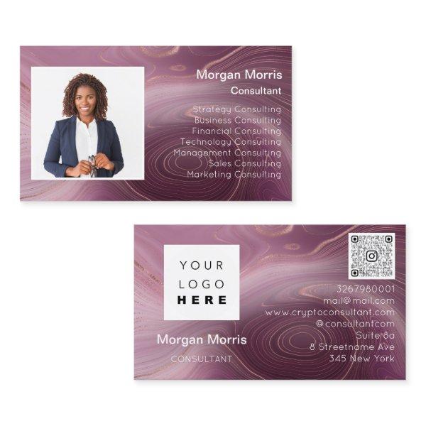 QR Code Logo Photo Professional Company Marble