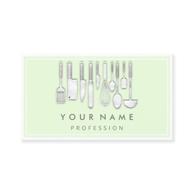QR CODE Logo Restaurant Cooking Diet Chef Green