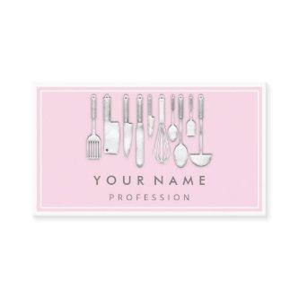 QR CODE Logo Restaurant Cooking Diet Chef Pink