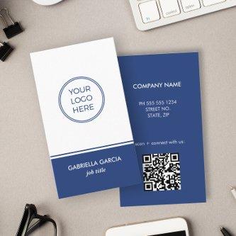QR Code Logo Simple Blue