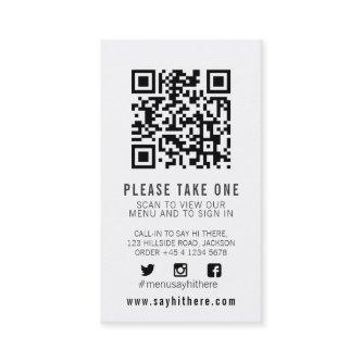 Qr code menu scan