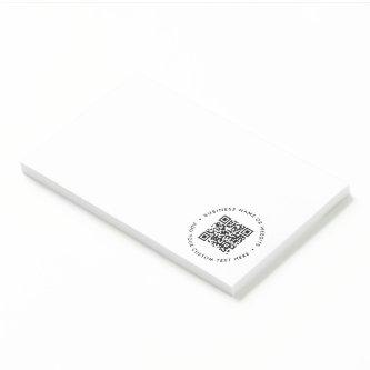 QR Code Minimalist Clean Simple White Business Post-it Notes