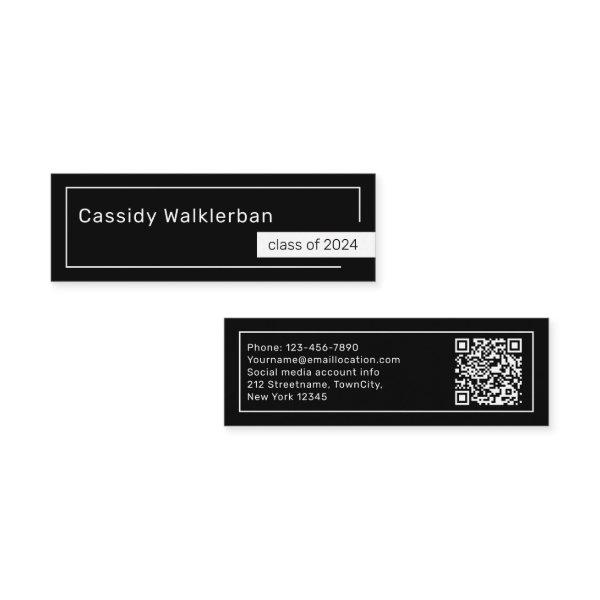 QR Code Minimalist Graduate Graduation Name  Calling Card
