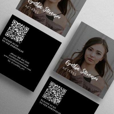 QR CODE modern actress professional photo Square
