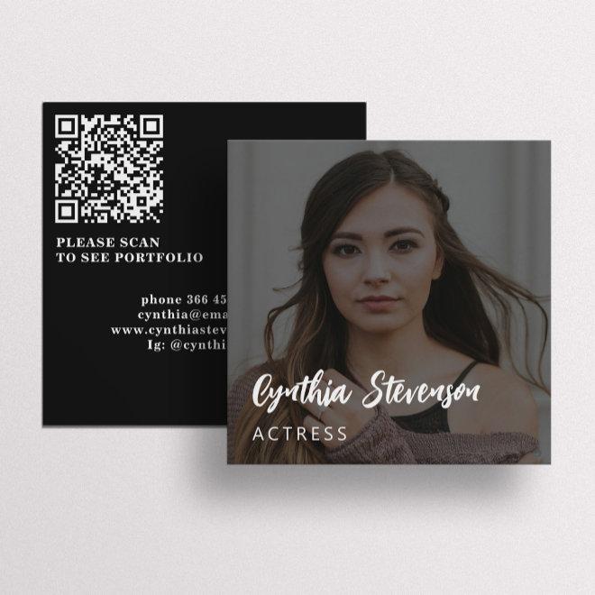 QR CODE modern actress professional photo Square