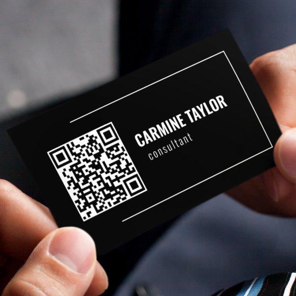 QR Code Modern Black and White