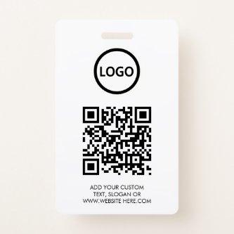 QR Code | Modern Black Business Logo Event Badge